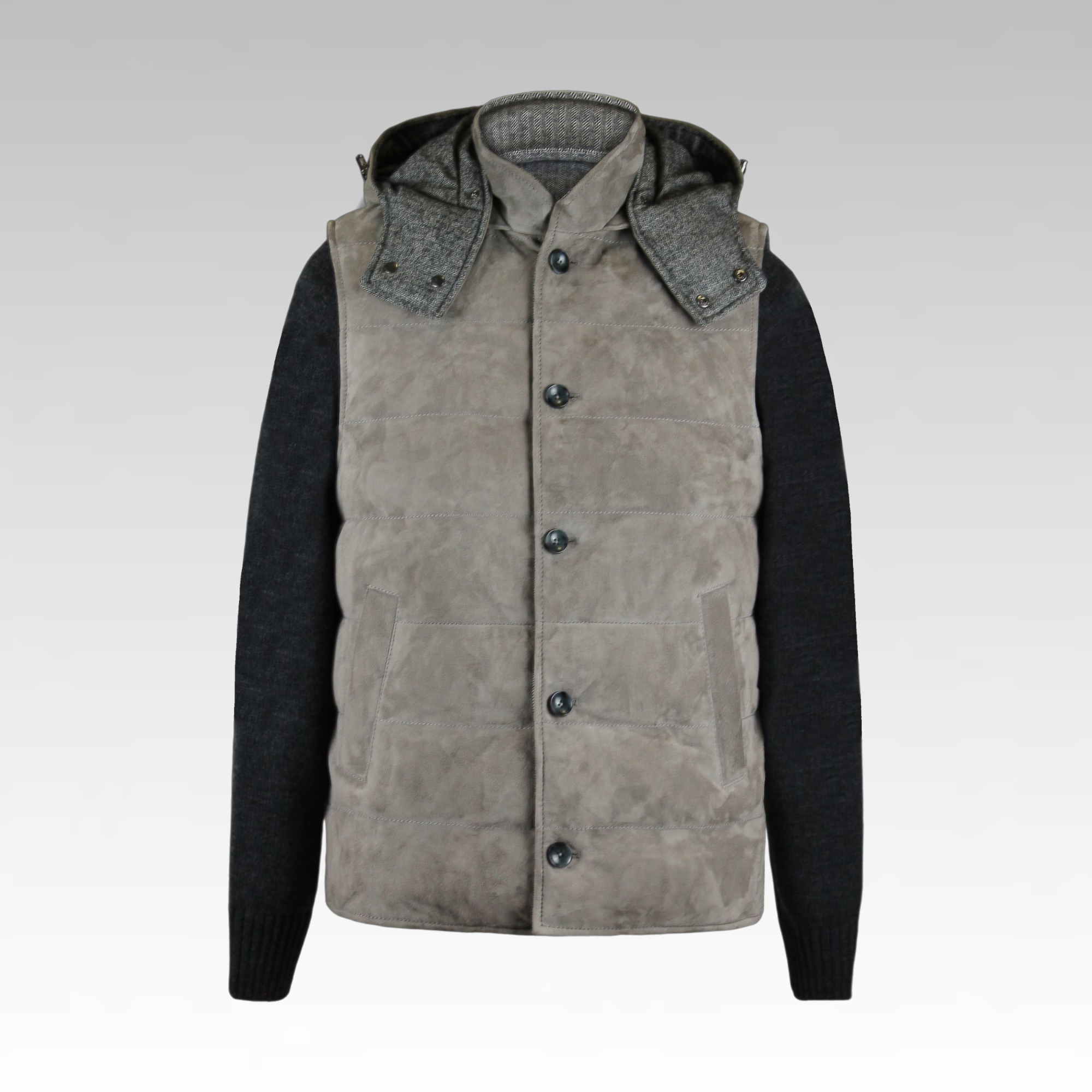 THE JACK LEATHERS - Giubbotto "Brad knit" in suede reversibile