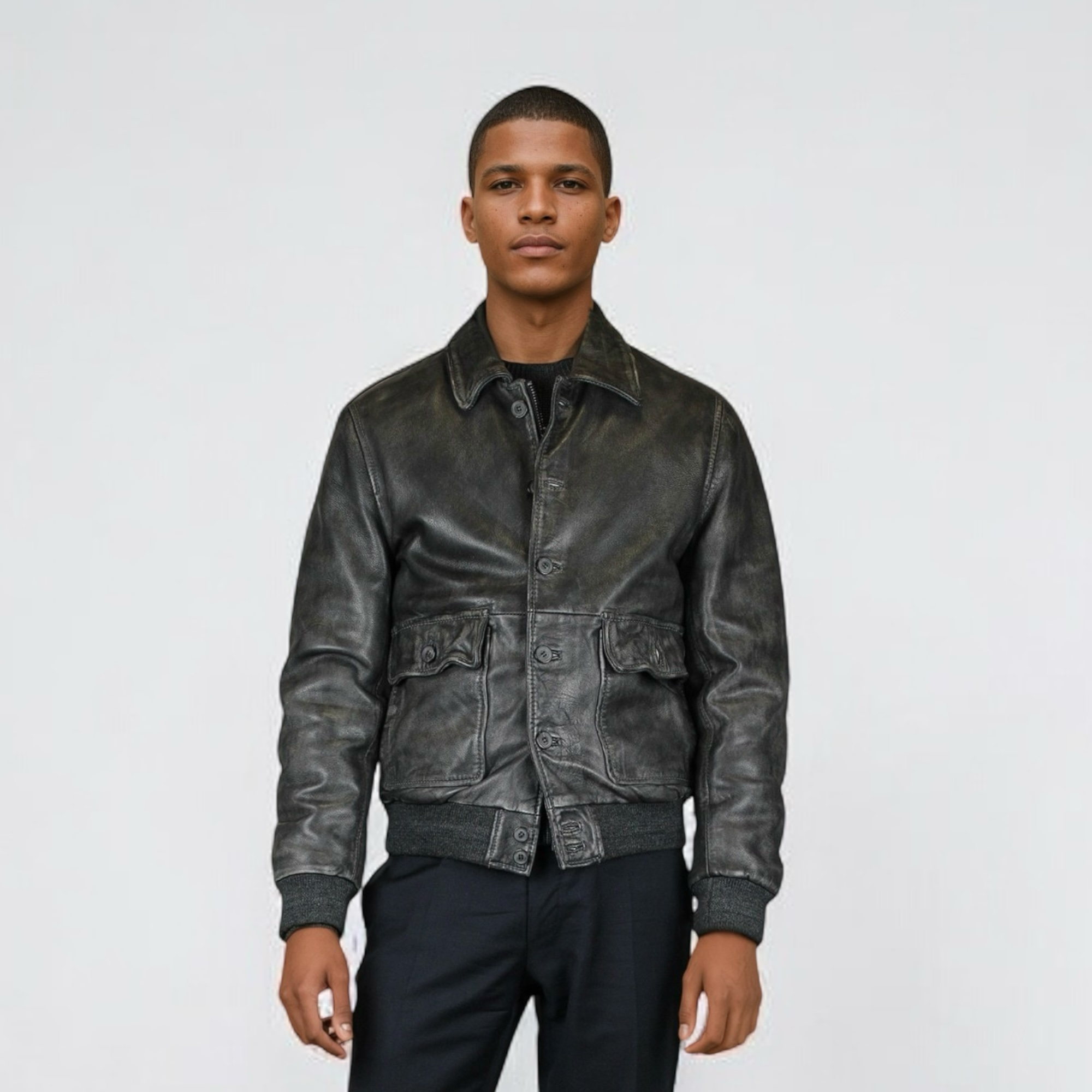 images/virtuemart/product/THE JACK LEATHERS EREDI PISCOPO Giubbotto in vitello OTTAWA BLK on model 2.png