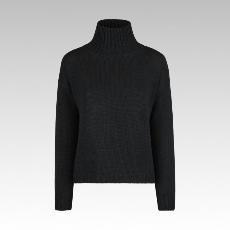 Maglia con collo cratere in lana cashmere