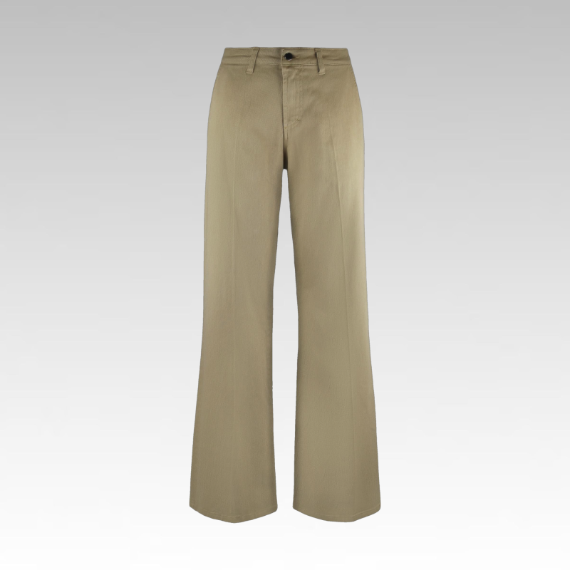 Pantalone gamba larga in cotone brushed