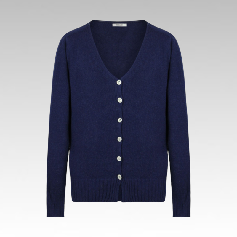 Cardigan in misto cashmere bottone madreperla