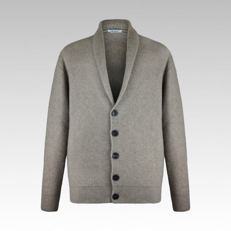 Cardigan con collo a scialle costa inglese