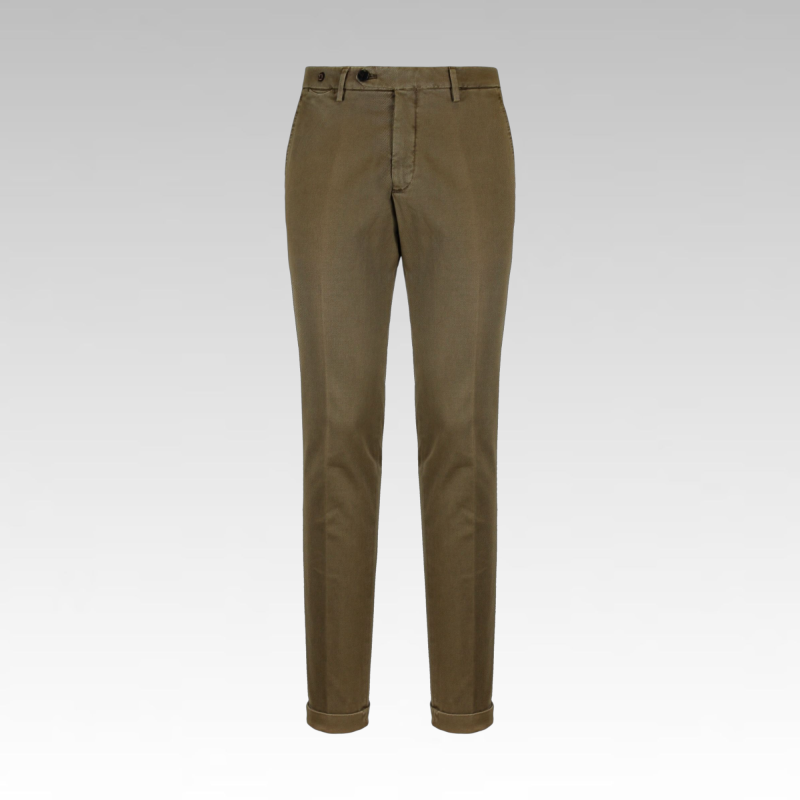 Pantalone in cotone diagonale stretch