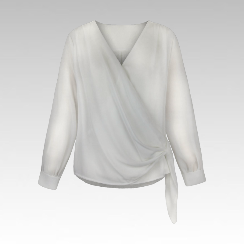 Blusa incrociata in raso