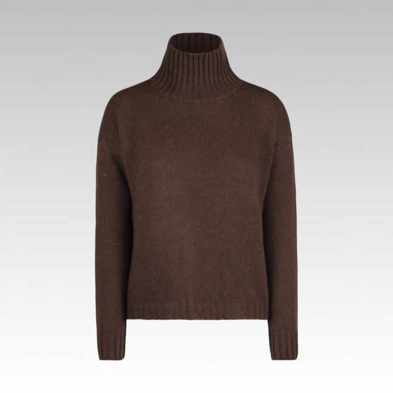 Maglia con collo cratere in lana cashmere